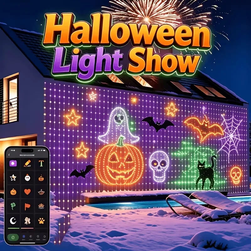 400 LED Smart Curtain Lights App Control IP65 Waterproof Christmas LED Curtain Lights Richie's