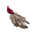 Peacock Clip-On Christmas Ornament – Feather & Fabric Decor Christmas Ornament Richie's Red