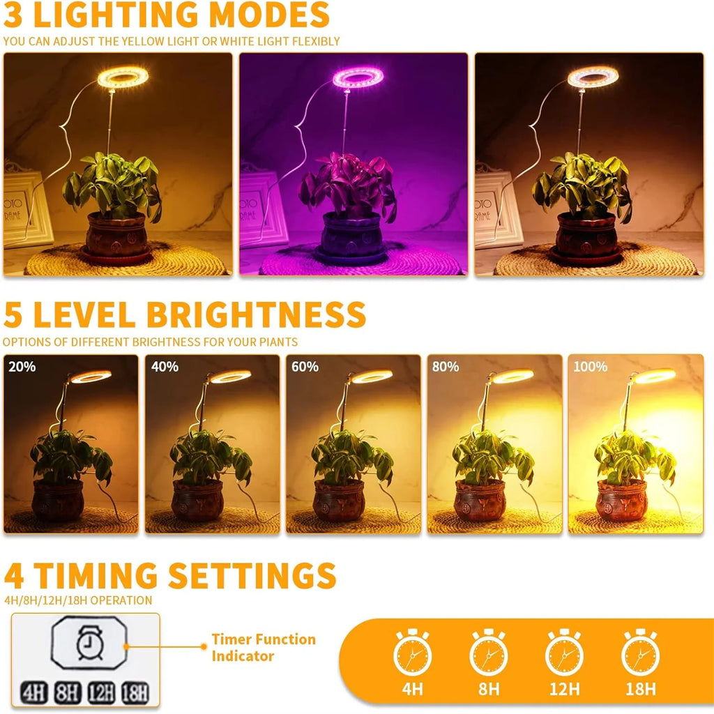 KEBINCPLED Angel Ring LED Grow Light | Full Spectrum USB 5V LED Grow Light Richie's