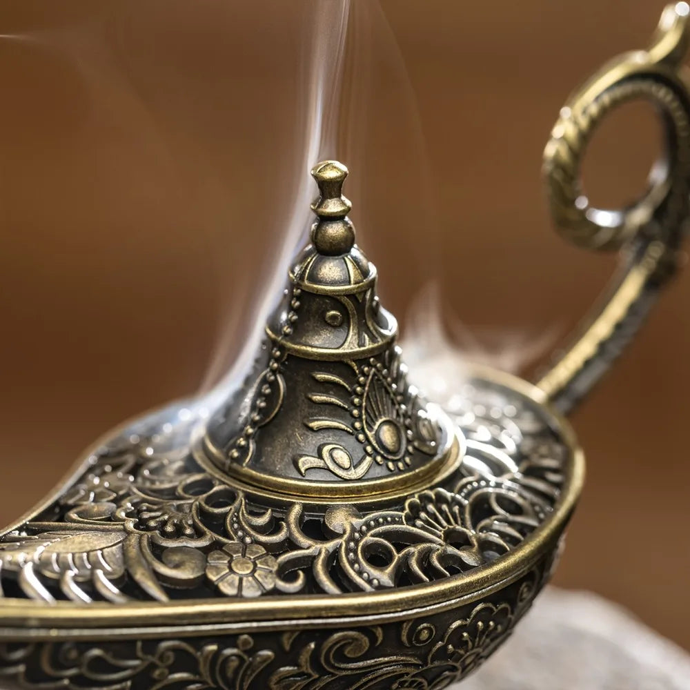 Antique Aladdin Lamp Metal Incense Burner – Aroma Home Décor Incense Burner Richie's