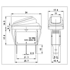 KCD3 Waterproof Rocker Switch 2-Pin ON-OFF 15A 250VAC Rocker Switch Richie's