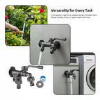2-Way Freeze-Proof Outdoor Garden Faucet – Dual Outlet Zinc Alloy Garden Water Faucet Richie's