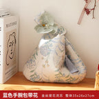 Chinese Tassel Wrist Bag Embroidery Hanfu Wedding Gift Pouch Wrist Bag Richie's blue with flowers