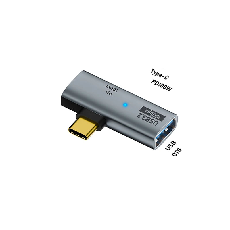 USB-C OTG Hub 10Gbps 100W PD 1-in-2 Adapter for MacBook USB-C Hub Adapter Richie's Gray