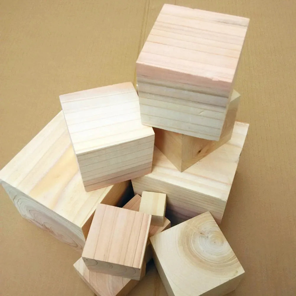 10Pcs 2cm Natural Pine Wooden Cubes – DIY Craft Blocks Wood Craft Blocks Richie's