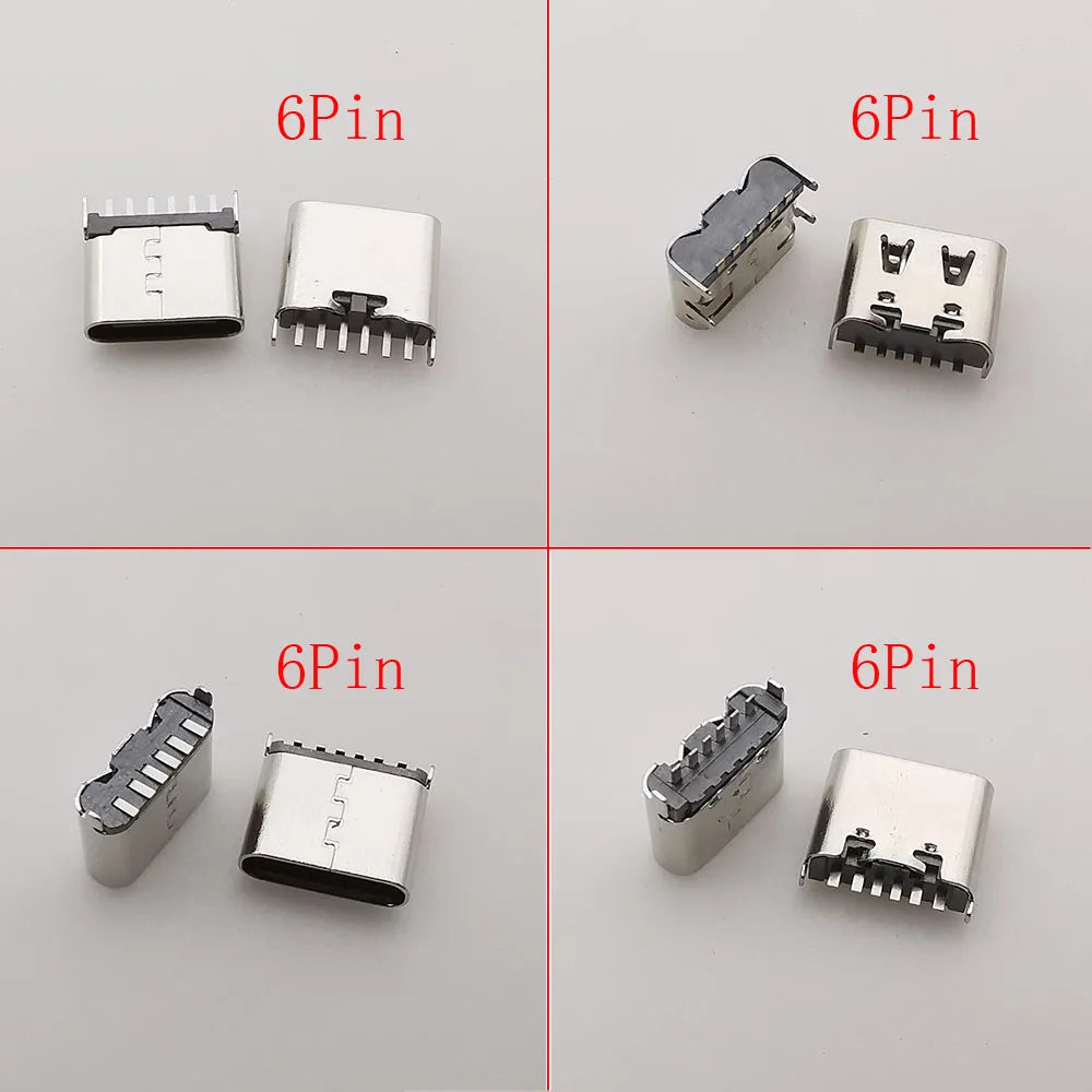 150Pcs USB Type-C Female 6-Pin 16-Pin SMD DIP Connector Kit USB-C Connector Kit Richie's