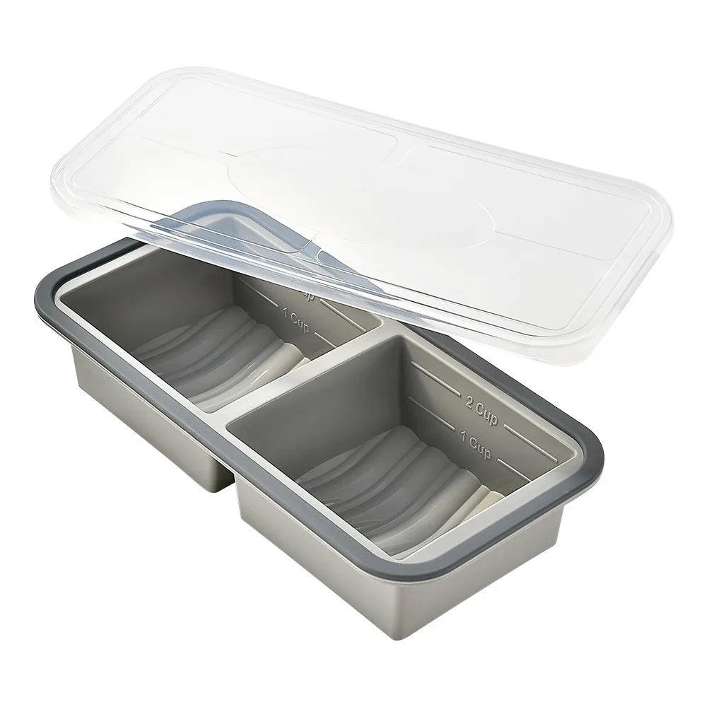 2/3/4 Grid Compartment Lunch Box – Microwave Safe Food Container Compartment Lunch Box Richie's 2grid-grey