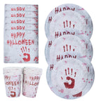 Halloween Disposable Dinnerware Set – Paper Plates, Cups & Napkins Disposable Party Tableware Richie's