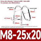 M6 M8 304 Stainless Steel Double U-Bolt Cross Pipe Clamp Set Pipe Clamp Set Richie's