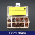 FKM O-Ring Kit 100pcs Fluorine Rubber Gasket Seal Assortment O-Ring Seal Kit Richie's One Box CS 1.9mm