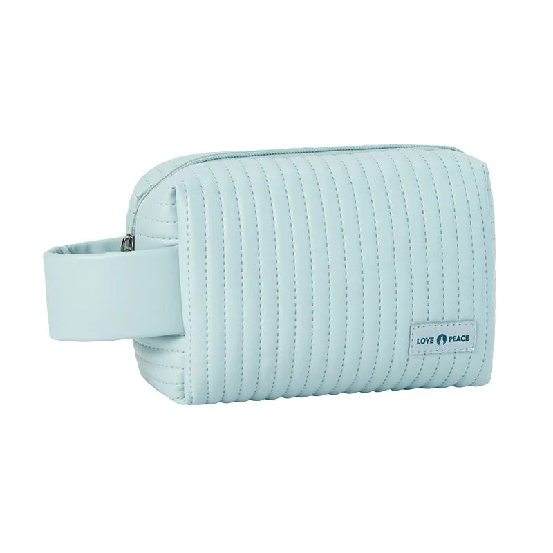 Women's PU Makeup Bag Waterproof Travel Toiletry Organizer Cosmetic Travel Bag Richie's light blue