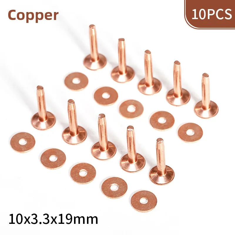 KANDE Copper Rivets 10 Pcs – Leather Belt Luggage Fasteners Copper Rivets Richie's P 10x3.3x19mm 10PCS