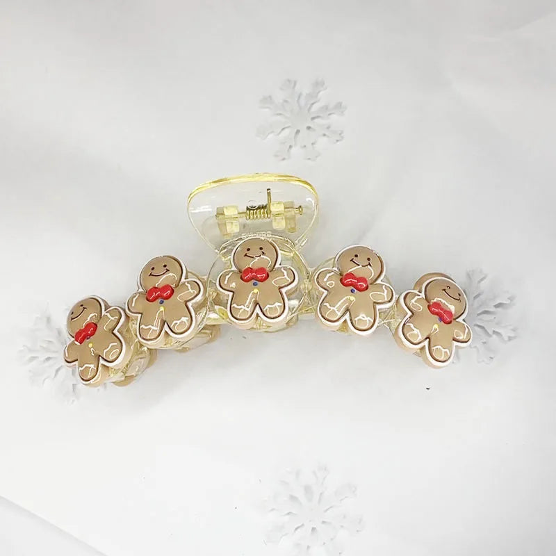 Santa & Reindeer Christmas Hair Claw Clip – Large Shark Clip Christmas Hair Clip Richie's bow tie 1pc