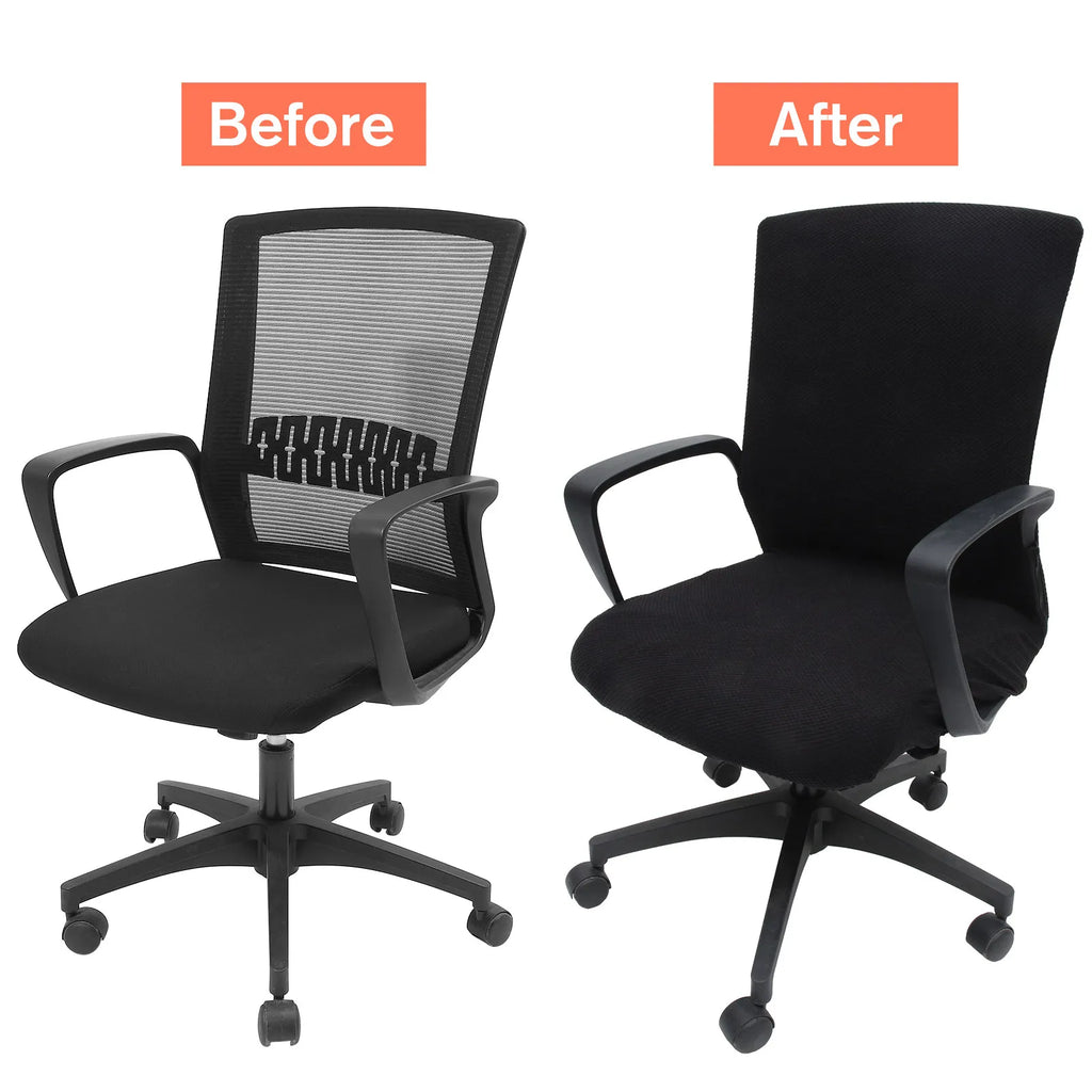 Elastic Office Chair Slipcover Size M Black – Stretch Fit Chair Slipcover Richie's