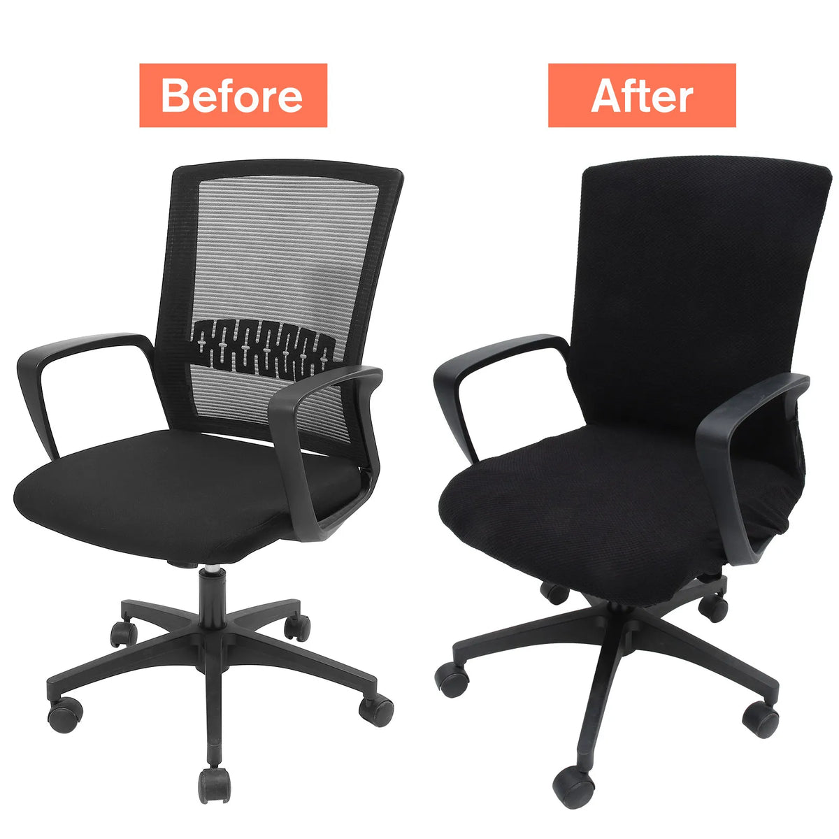Elastic Office Chair Slipcover Size M Black – Stretch Fit Chair Slipcover Richie's