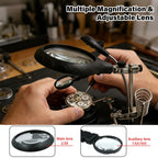 10X Magnifying Soldering Station – 5 LED Lights & 2 Clamps Soldering Magnifier Station Richie's