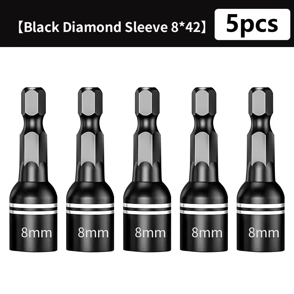 CR-V Steel Magnetic Hex Nut Socket Driver Drill Bit Adapter Socket Driver Bit Richie's 5 pcs