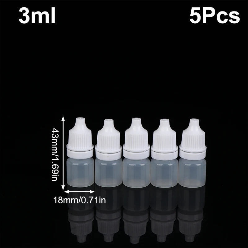 5-Pack Refillable Squeeze Dropper Bottles 3–100ml | Oil, Paint & Ink Squeeze Dropper Bottles Richie's 3ml