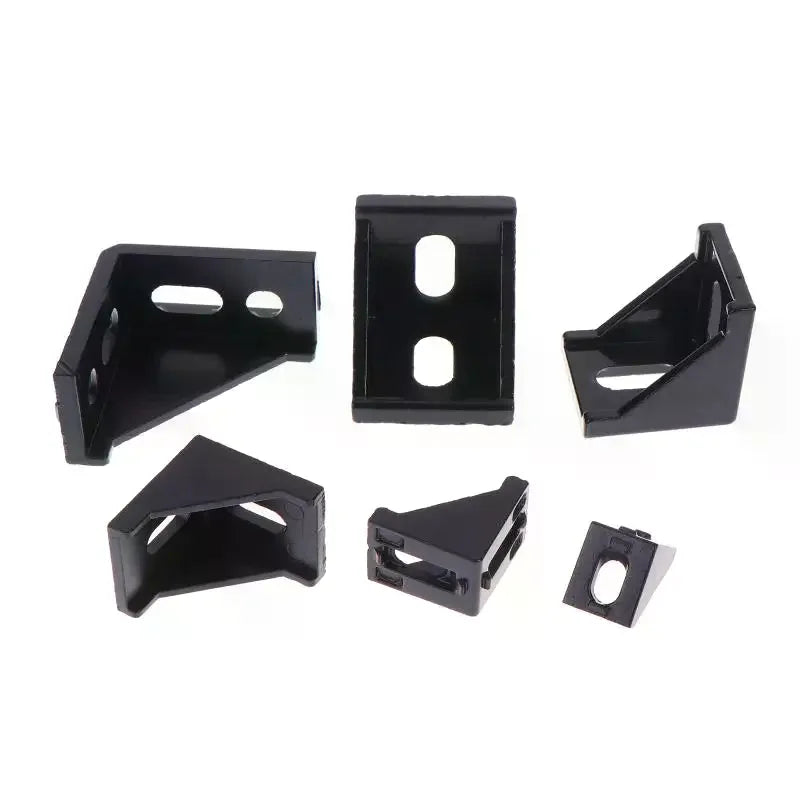 5Pcs Black Aluminum Angle Connectors – 2020 to 4545 T-Slot Brackets Aluminum Angle Connectors Richie's