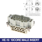 HDC-HE Heavy Duty Connector 6–24 Core 16A 500V Aviation Plug Industrial Connector Insert Richie's 10P Male