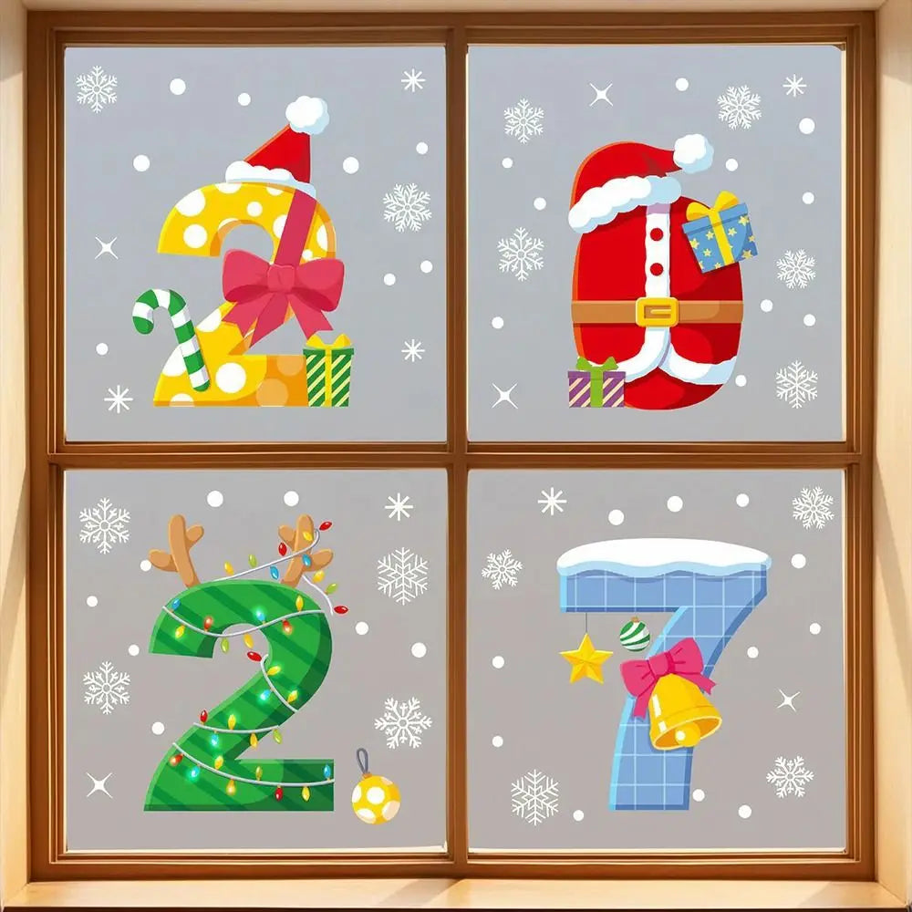 Christmas Electrostatic Window Clings – Snowflake & Santa Stickers Christmas Window Stickers Richie's
