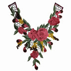 3D Floral Lace Collar Applique – Detachable Embroidered Patch Collar Applique Patch Richie's Red