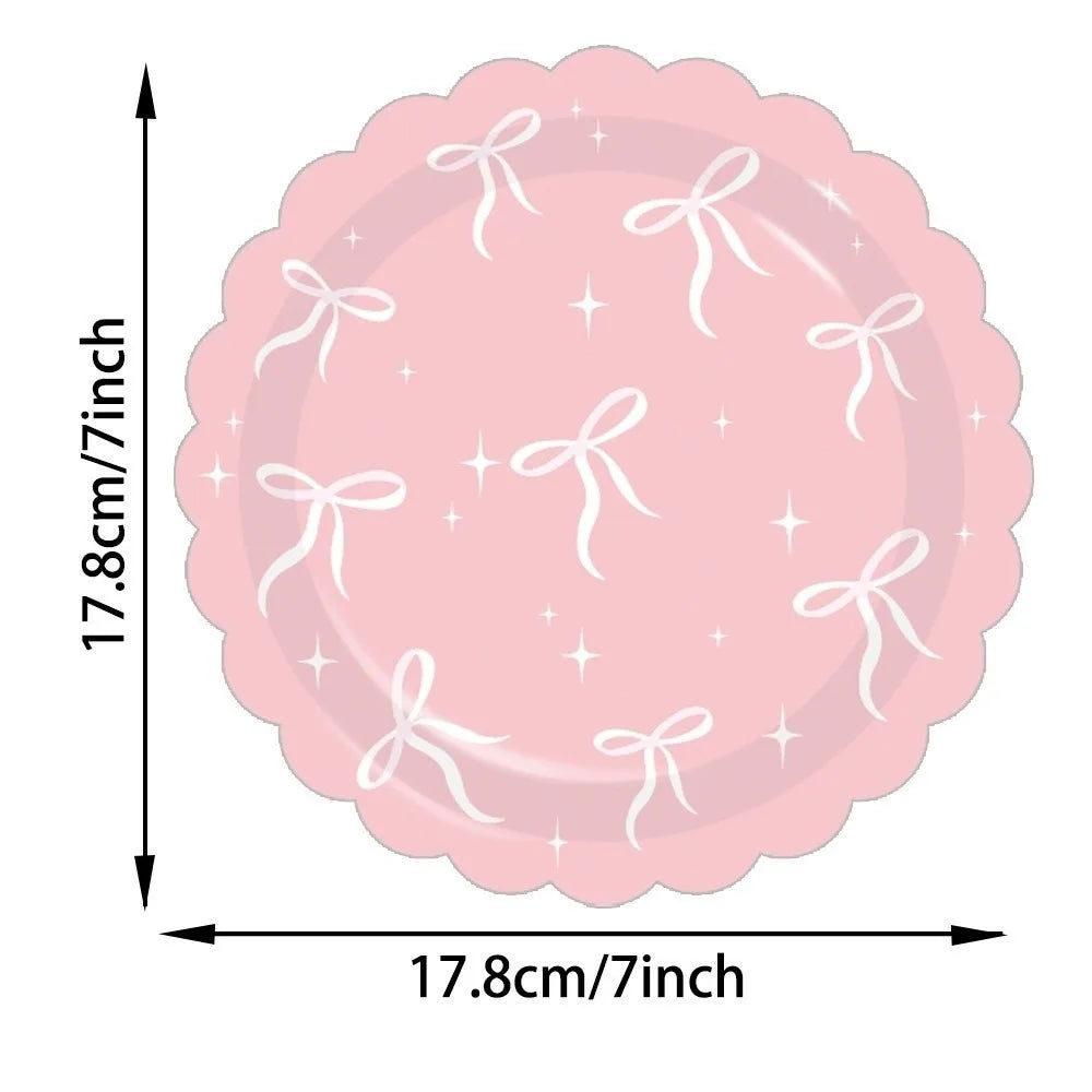 10pcs Pink Cherry Disposable Paper Plates 7 Inch Party Tableware Disposable Paper Plates Richie's Type B