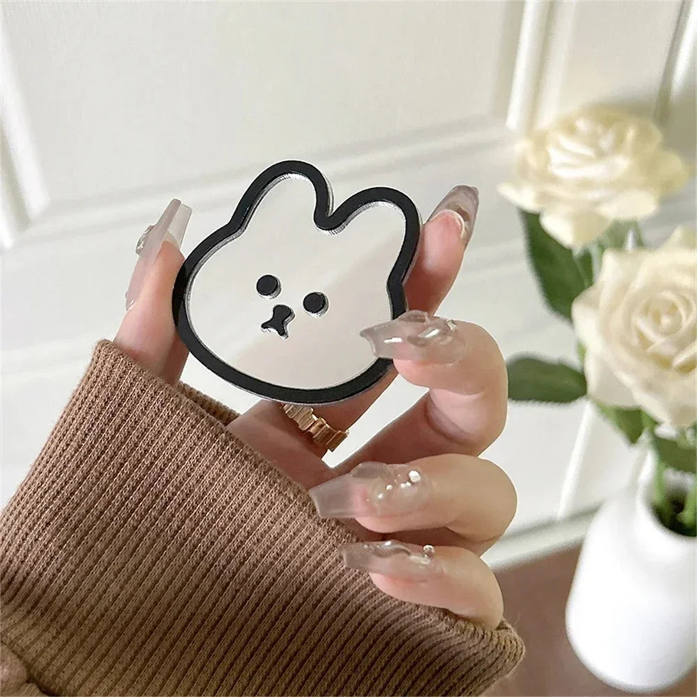 Cute Rabbit Mirror Phone Grip Stand – Universal Smartphone Mount Phone Grip Stand Richie's Black