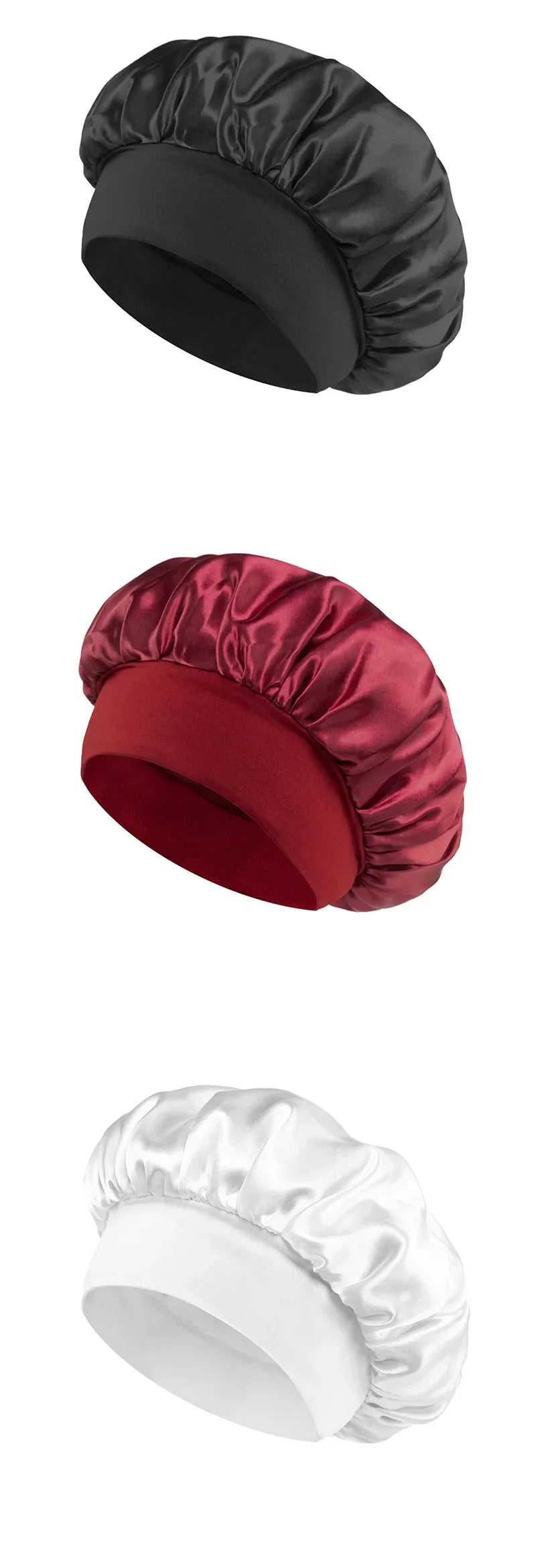 Satin Wide-Brim Sleeping Bonnet – Unisex Hair Care Night Cap Satin Sleep Bonnet Richie's