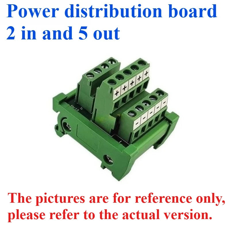DIN Screw Terminal Block PCB Power Distribution Splitter Screw Terminal Block Richie's 2 in 5 out 1PCS