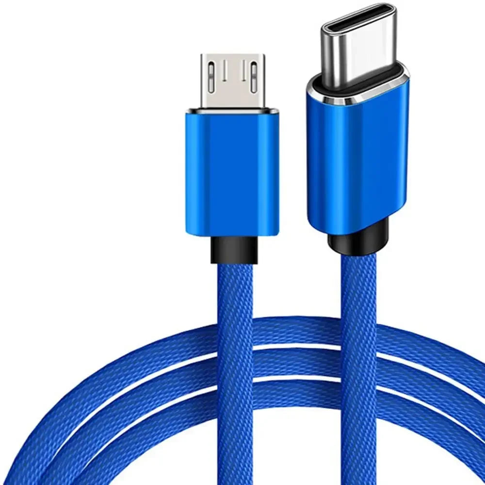 USB-C to Micro USB Fast Charging Cable 5A 100W QC4.0 – 1m USB Charging Cable Richie's Blue 1M