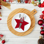 12pcs Christmas Star Felt Table Mats & Cutlery Bag Set Christmas Table Mats Richie's