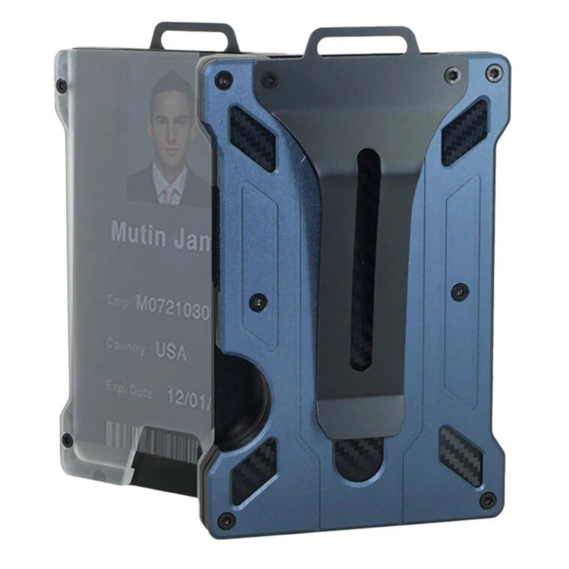 Zeeker Tactical Aluminum ID Badge Holder RFID Blocking Wallet RFID Blocking Wallet Richie's Royal Blue