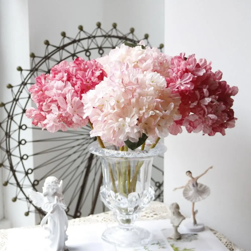 Silk Burnt Edge Hydrangea Artificial Flowers – 10 Colors Artificial Flowers Richie's