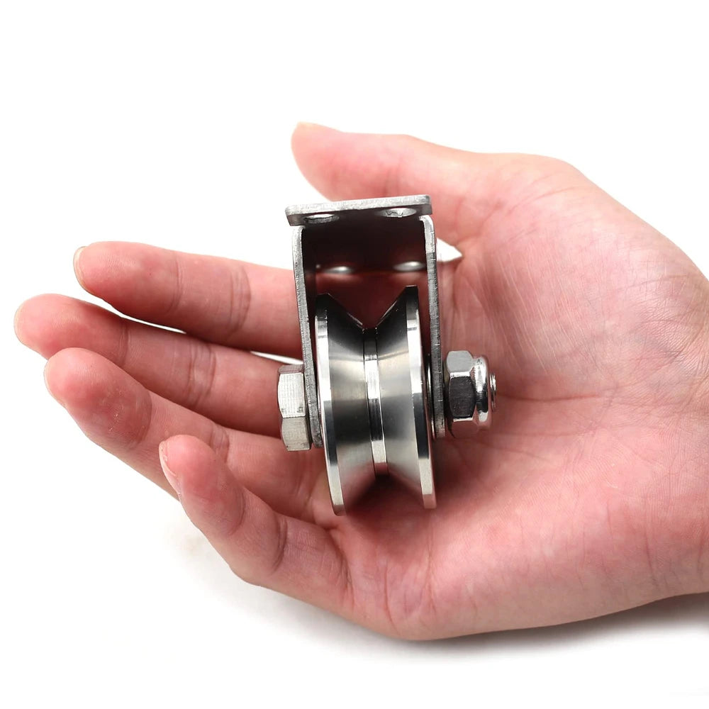 304 Stainless Steel 2" U-Groove Sliding Gate Roller Wheel Bearings Gate Roller Wheel Richie's