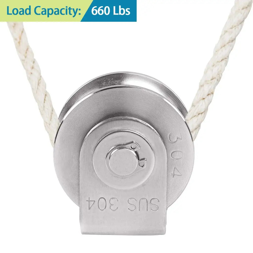Aciemoke 2" 304 Stainless Steel U Groove Pulley Block 660 lb Pulley Block Richie's