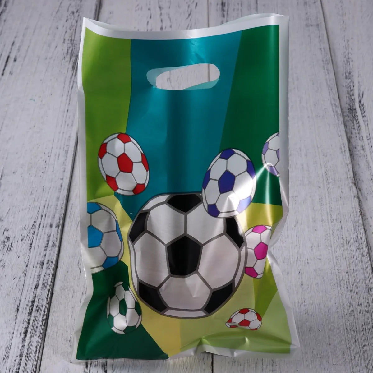 6 Soccer Theme Party Favor Gift Bags – Waterproof PE Paper Party Favor Bags Richie's