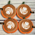 3-Pack Handmade Crochet Pumpkin Coasters | Fall Table Décor Crochet Coaster Set Richie's