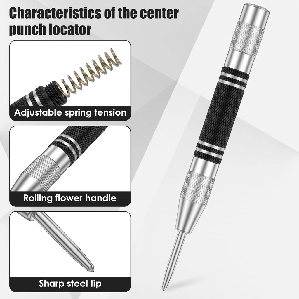 Automatic Spring-Loaded Center Punch – 5" Chrome Vanadium Steel Center Punch Tool Richie's