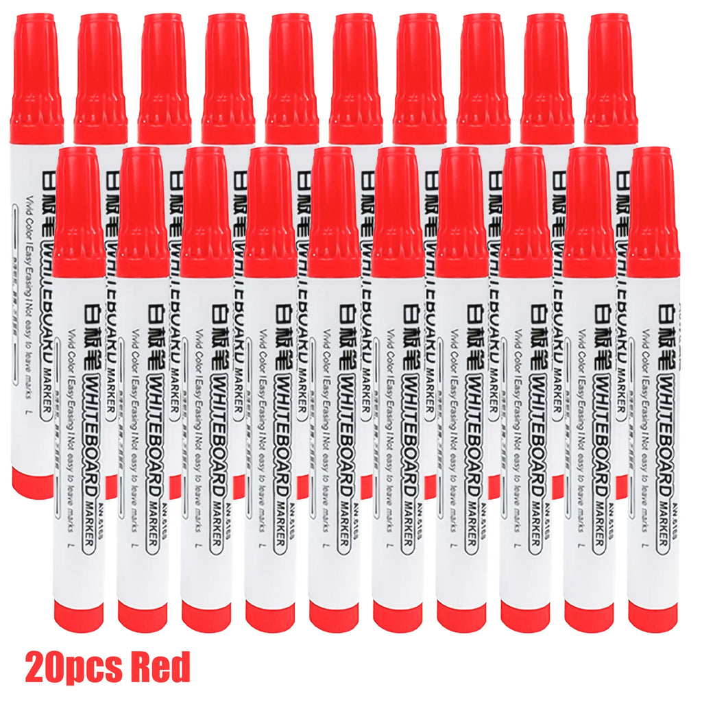 Colorful Erasable Whiteboard Markers 10-Pack | Smooth Writing Whiteboard Markers Richie's red 20pcs