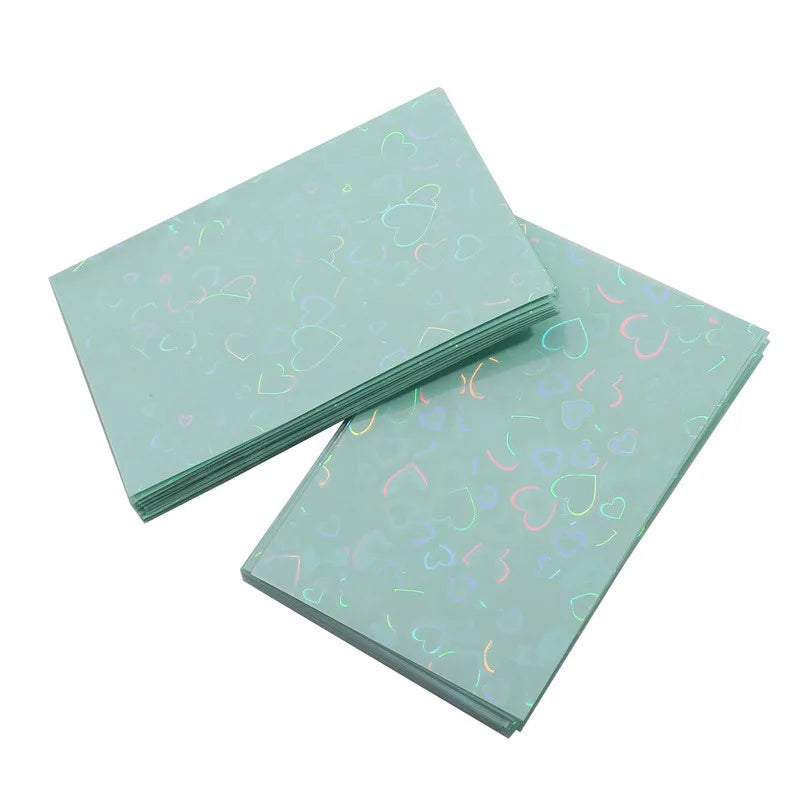 50Pcs Kpop Photocard Sleeves Heart Bling PVC Card Protectors Photocard Sleeves Richie's