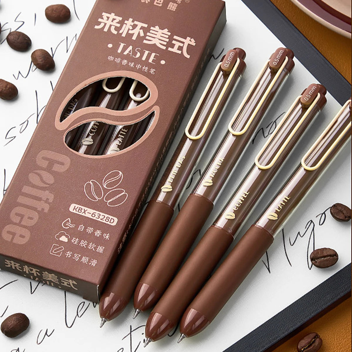 Coffee Scented Gel Pens 0.5mm Fine Point Black Ink Retractable Scented Gel Pens Richie's black