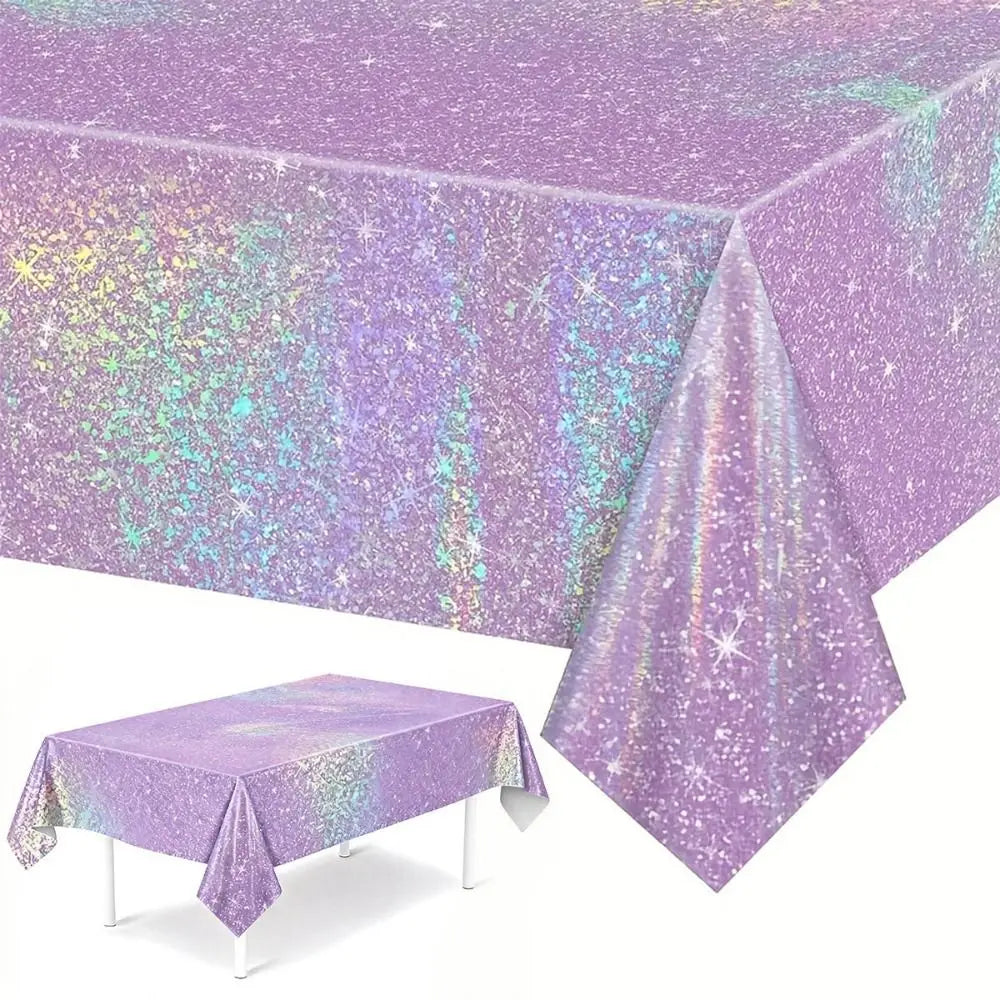 Laser Shiny Disposable Tablecloth – Party Table Cover 137×274cm Disposable Tablecloth Richie's