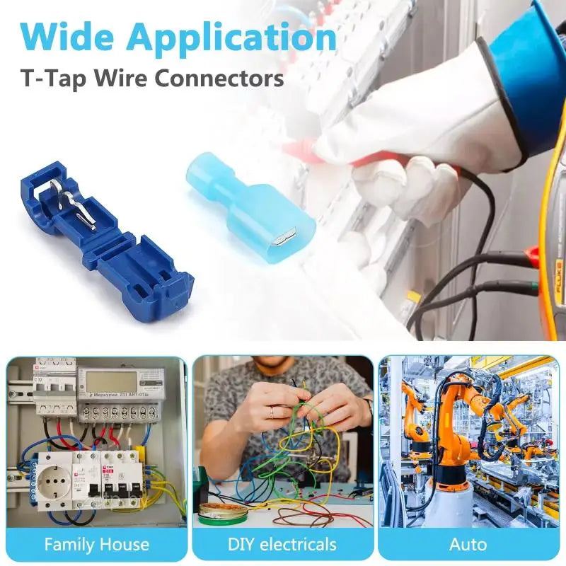 T-Tap Wire Connectors 60pcs Self-Stripping Quick Splice Kit Wire Splice Connectors Richie's