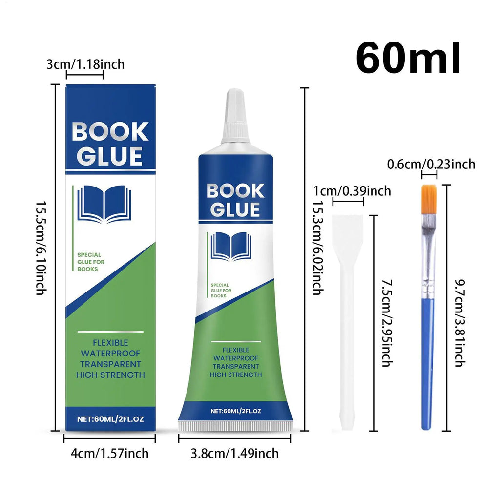 Book Binding Glue 60ml – Clear Flexible Paper Repair Adhesive Book Binding Adhesive Richie's