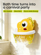 Baby Bath Bubble Blower Toy – Duck & Dinosaur, Lights & Music Baby Bath Toy Richie's 1601-Yellow