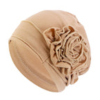 Women Flower Turban Hat Hijab Cap Elastic Head Wrap Bonnet Turban Hat Richie's khaki