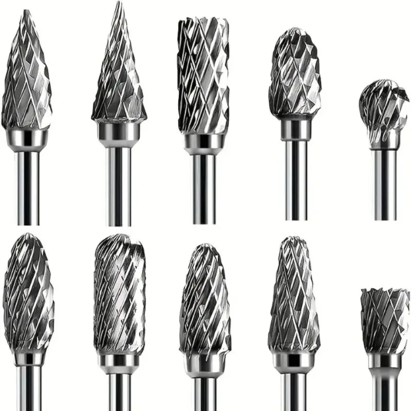 Double Cut Carbide Rotary Burr Bit Set – Wood, Metal & Stone Rotary Burr Bit Set Richie's