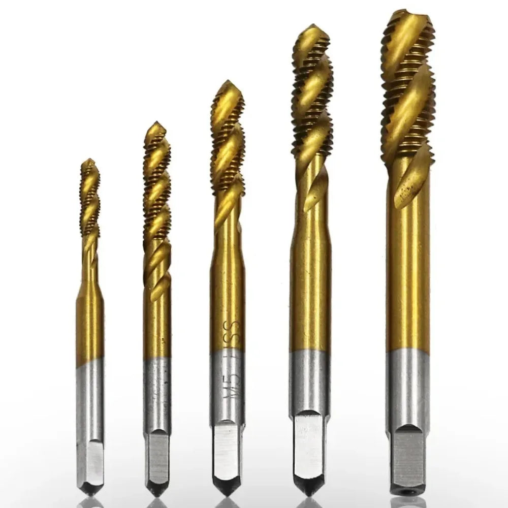 HSS Titanium Spiral Flute Thread Tap M3 M4 M5 M6 M8 Metric Thread Tap Richie's