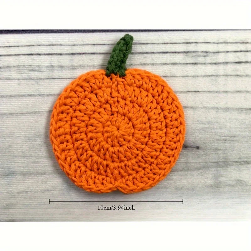 Crochet Pumpkin Coasters – Handmade Knit Fall Decor Set Crochet Coaster Set Richie's